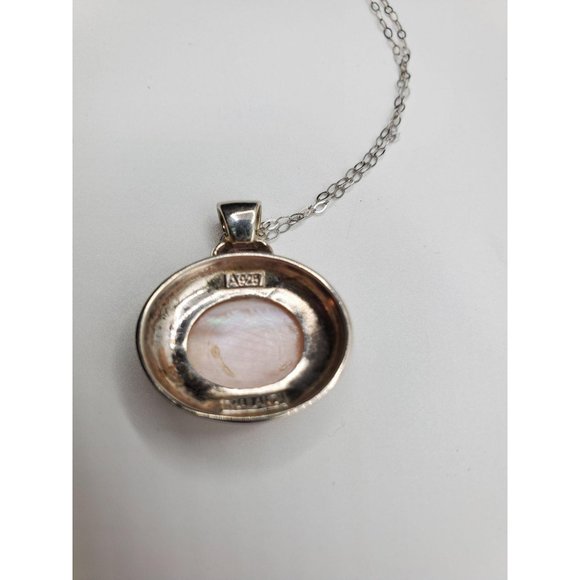 Sterling silver mother of pearl neckless set - Picture 8 of 9